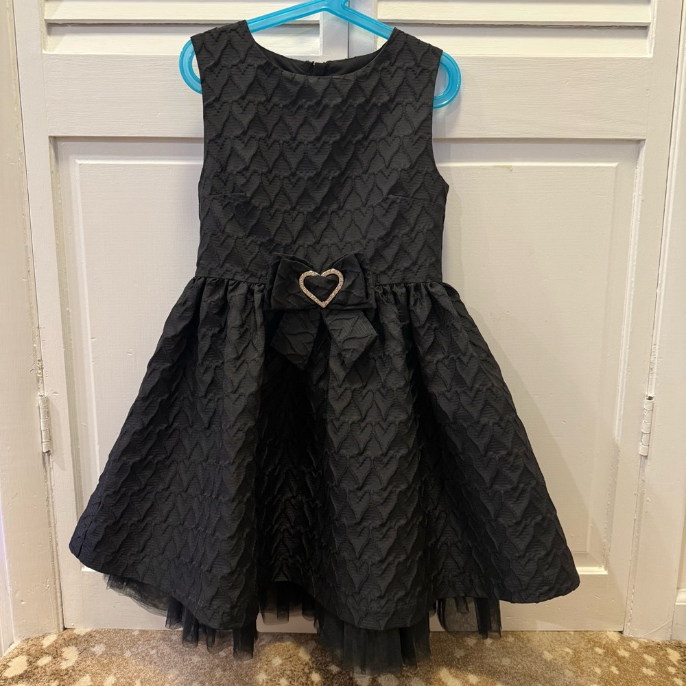 Angel's Face Black Monty Jacquard Heart Dress